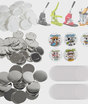 Set van 200/500 Button Badge Onderdelen: Metaal & Plastic Pin Badges in 25/32/58/75mm