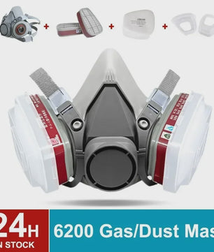 Industrieel Halfgelaatsmasker met Goggles en Filters voor Verf, Chemische Dampen en Stof