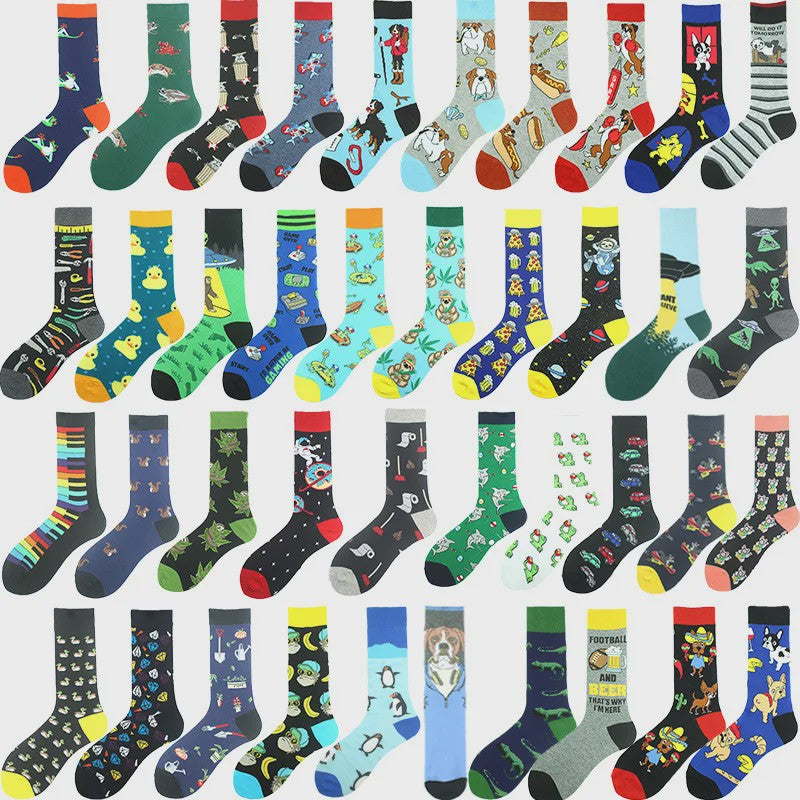 Unisex Happy Socks met Vrolijke Ontwerpen: Dinosaurus, Alien, Haai & Meer