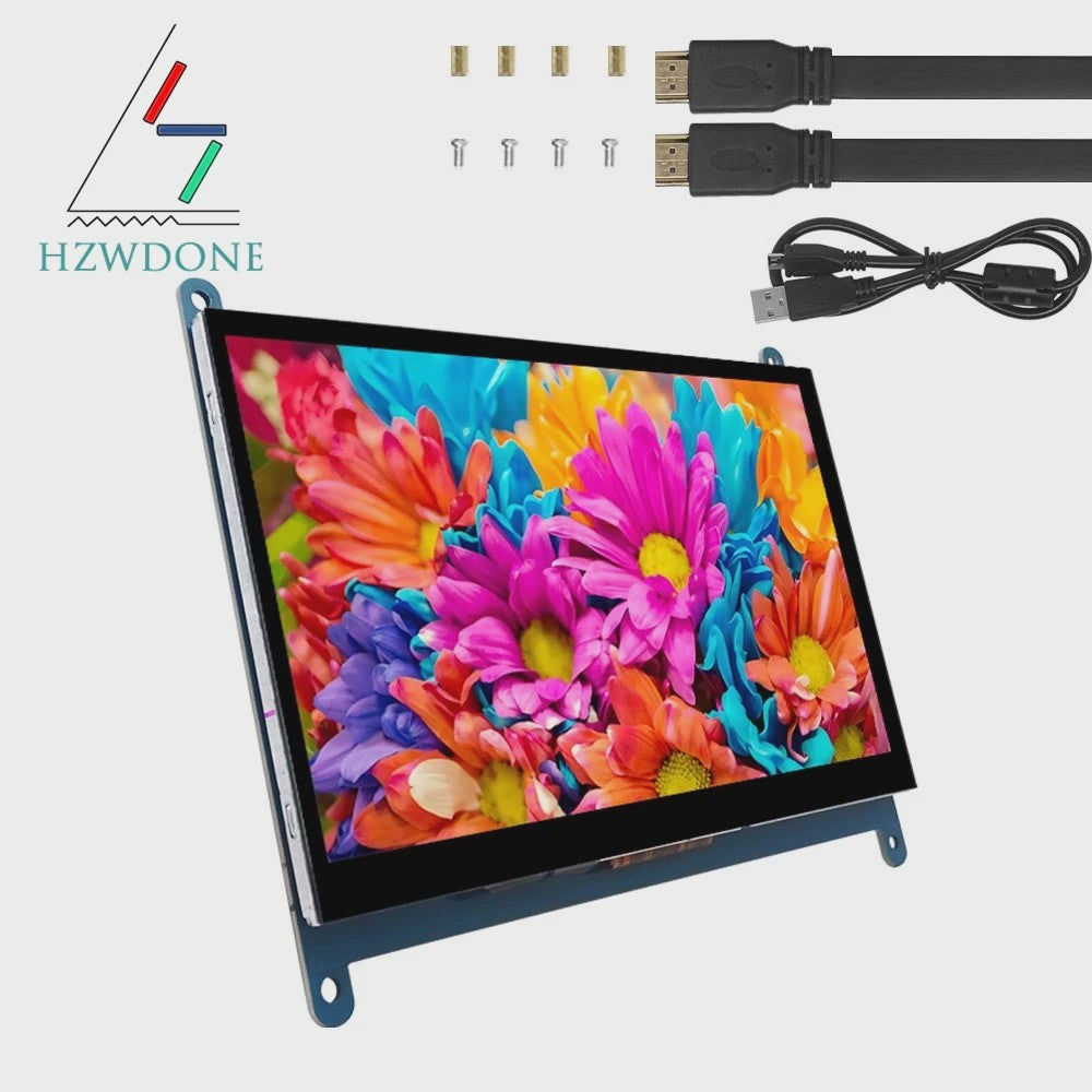 7 Inch IPS Touchscreen Monitor voor Raspberry Pi (4/3/2/B/B+/A+) - 1024x600, HDMI, Driver-Free