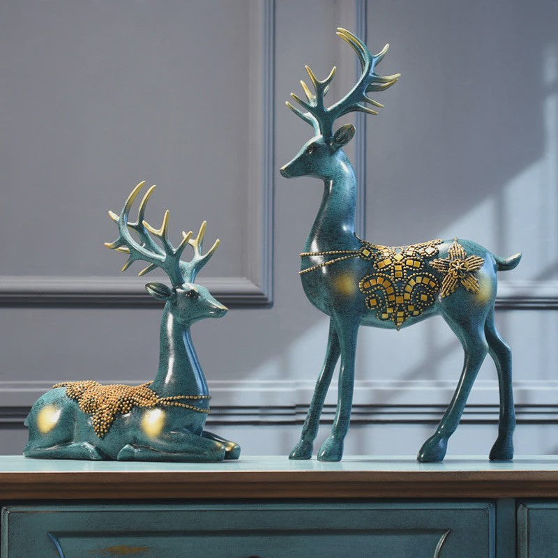 Nordic Hertenkop Resin Beeld - Stijlvolle Woondecoratie & Moderne Sculptuur