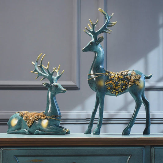 Nordic Hertenkop Resin Beeld - Stijlvolle Woondecoratie & Moderne Sculptuur