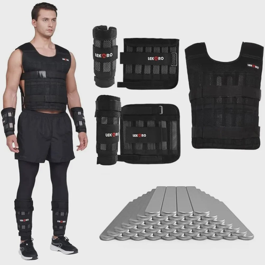 Verstelbaar Trainingsvest met Gewichten (20kg) voor Fitness, Hardlopen & Krachttraining