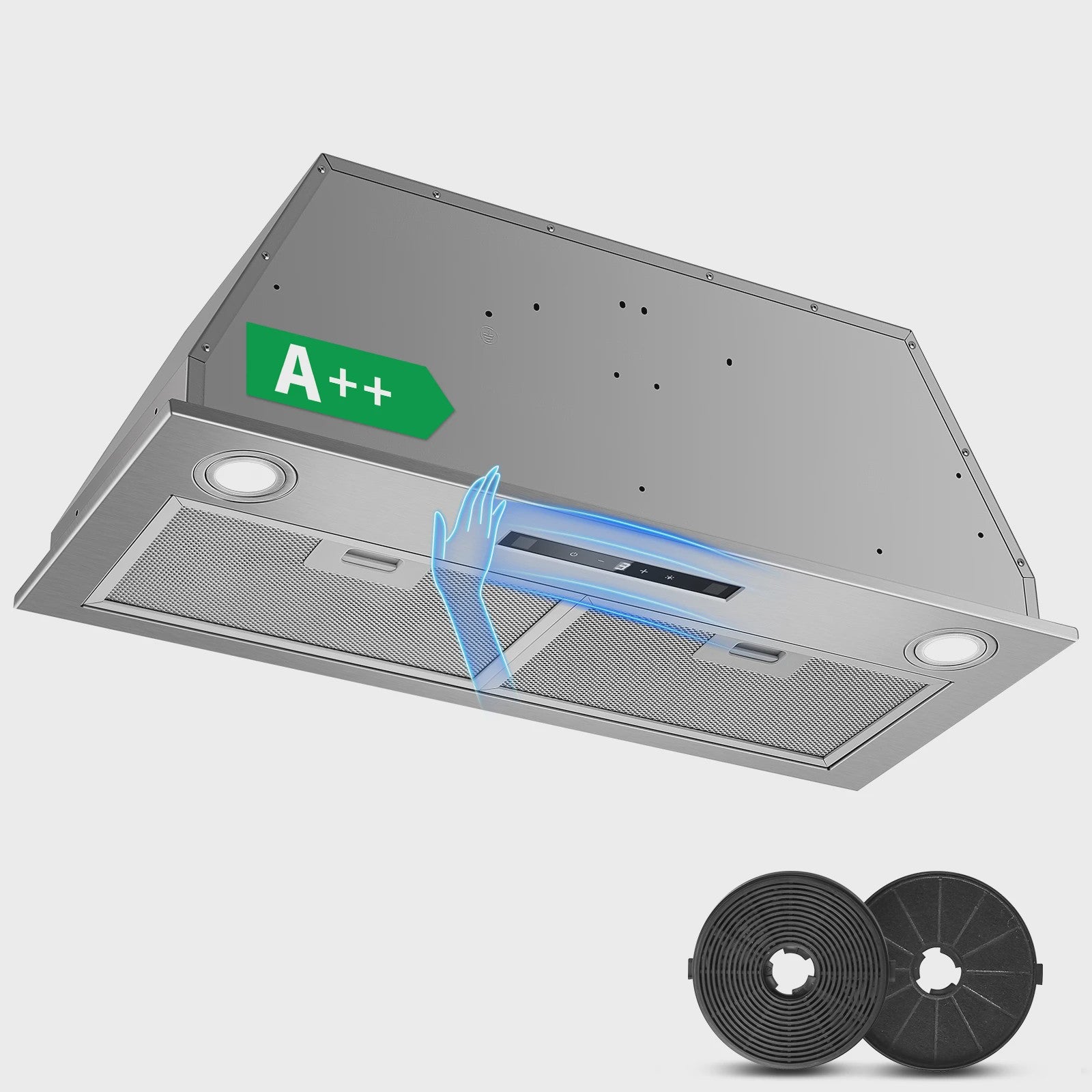 KICHPOWER 72cm Inbouw Afzuigkap met Gebarenbediening & Booster Functie