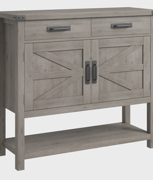 Moderne Landelijke Console Tafel met Koffiebar - 2 Lades, 2 Deuren & Open Plank