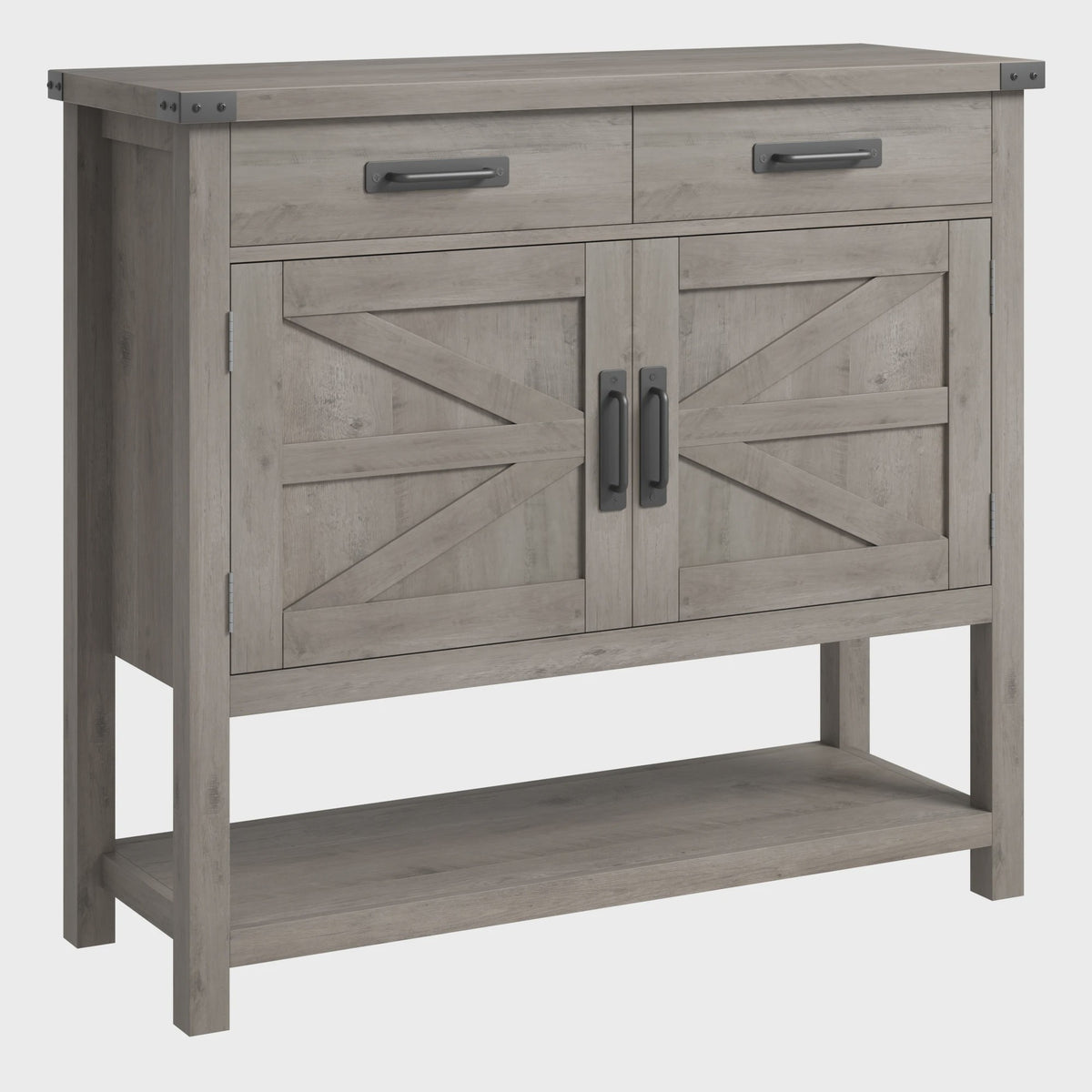 Moderne Landelijke Console Tafel met Koffiebar - 2 Lades, 2 Deuren & Open Plank