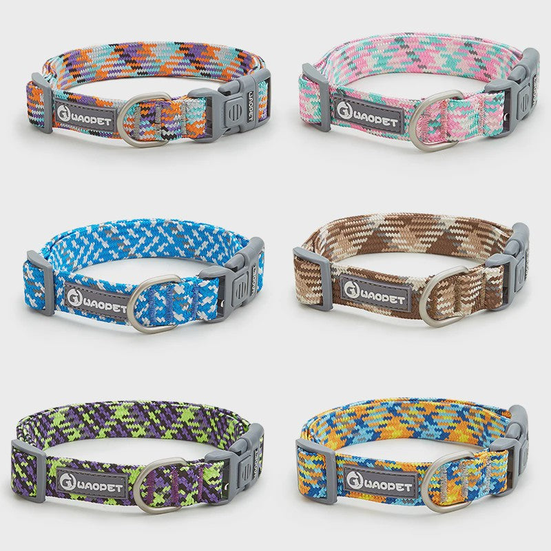 Verstelbare Hondenhalsband - Reflecterend Nylon, Ademend & Duurzaam voor Middelgrote tot Grote Honden