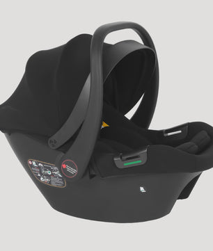 Babyvoyage Zwarte I-Size Babyautostoel met Isofix Basis, UPF45+ Zonbescherming en Ademend Mesh