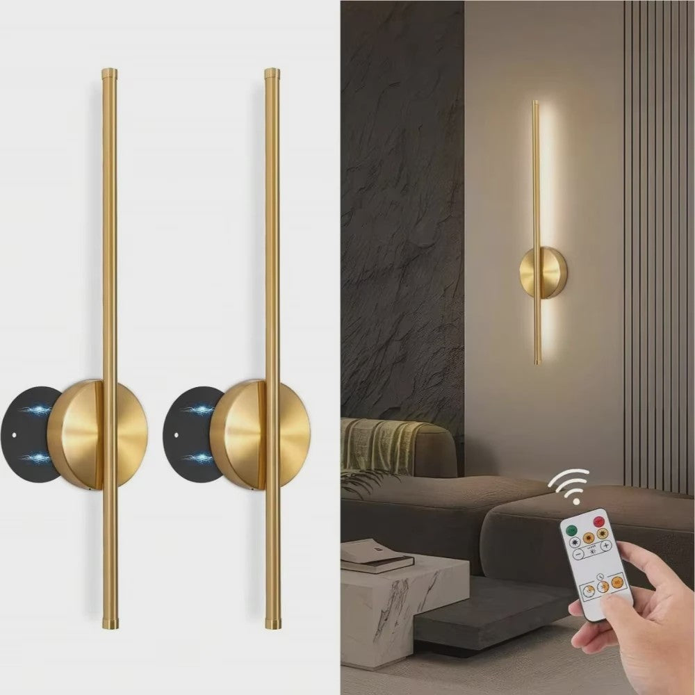 Draadloze Wandlamp Zwart/Goud - Magnetisch Oplaadbaar & Dimbaar