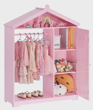 Kinder Garderobe met Spiegel - Droomkast voor Verkleedkleding en Speelgoed