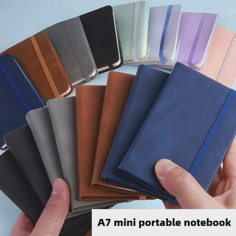 Compact A7 Notitieboekje met PU Cover - Mini Memo Pad voor Onderweg