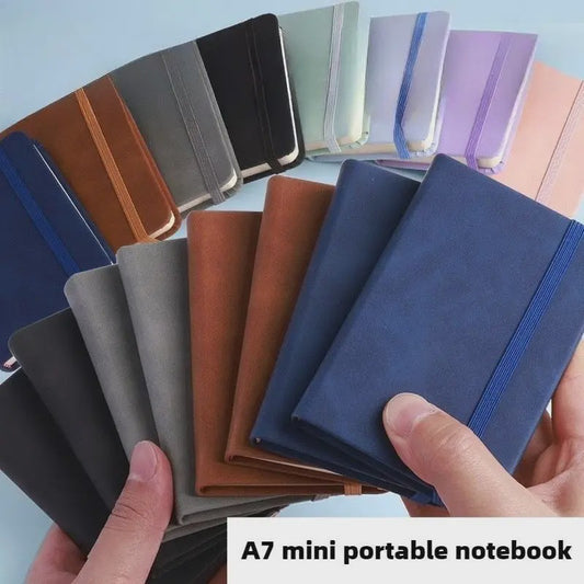 Compact A7 Notitieboekje met PU Cover - Mini Memo Pad voor Onderweg