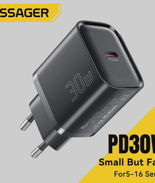 Essager Mini 30W Snellader Type C PD QC3.0 voor iPhone, Samsung, iPad