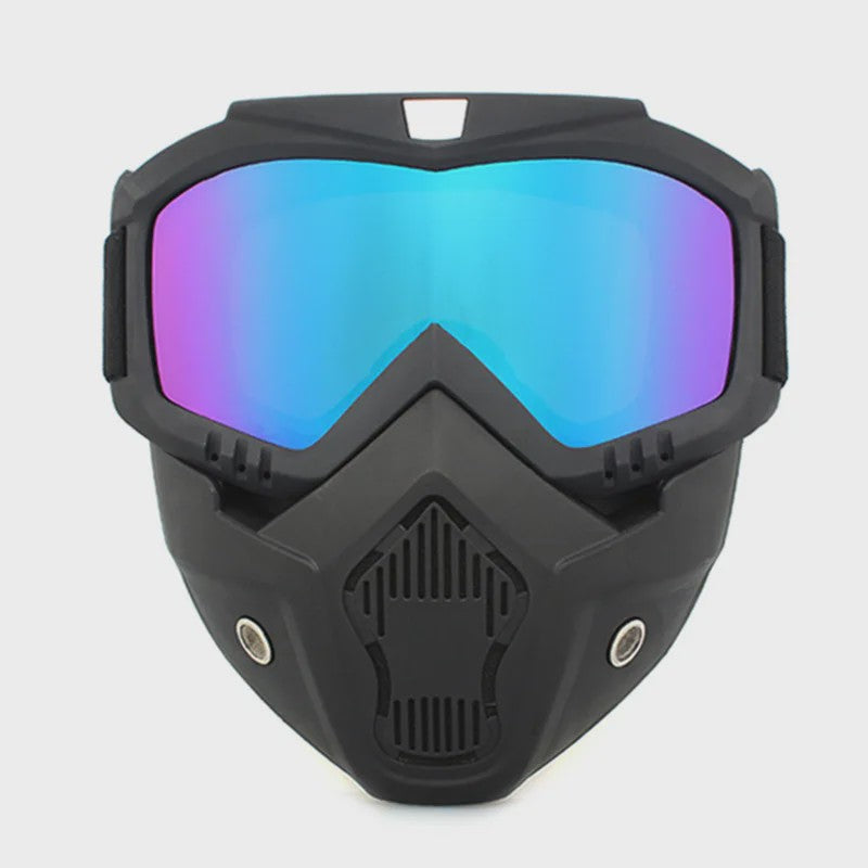 Motorcross Motorhelm Vizier Masker met Goggles - Winddicht, Ademend en Verstelbaar