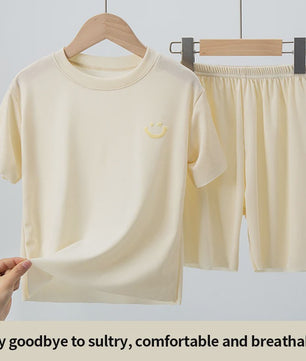 Kinder Pyjama Set van IJzige Zijde - Zomer Korte Mouw & Shorts