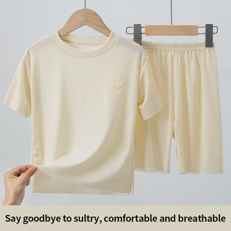 Kinder Pyjama Set van IJzige Zijde - Zomer Korte Mouw & Shorts