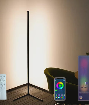 Moderne RGB LED Hoeklamp met Muziek Sync & 16 Miljoen Kleuren - Slim & Sfeervol