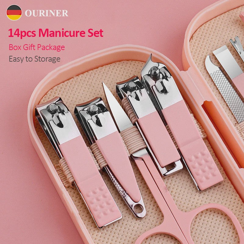 14-delige Luxe Manicure en Pedicure Set - Roestvrij Staal