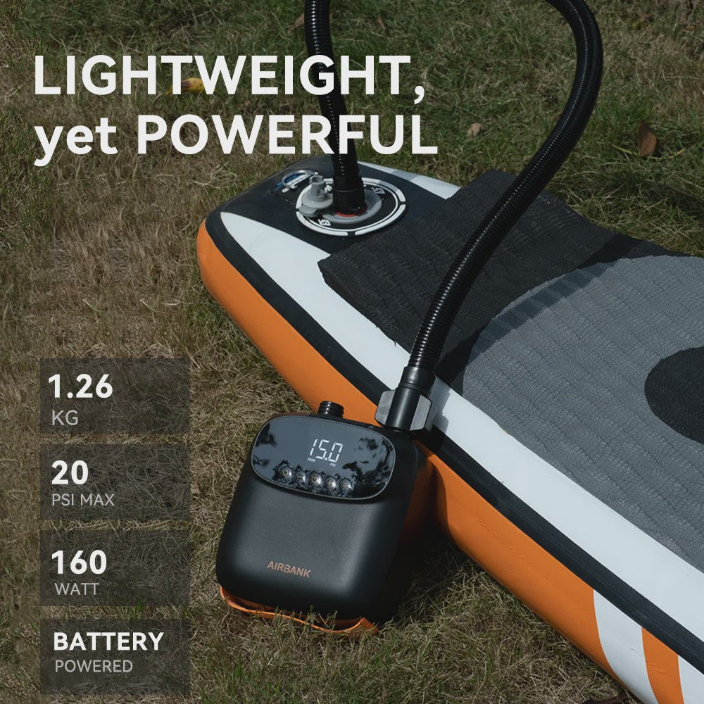 Oplaadbare 20PSI Elektrische Luchtpomp voor SUP, Kajak, Boot & Matras - Snel Opblazen/Ontluchten