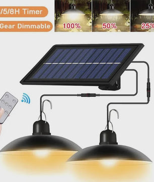 Dubbele Solar Hanglamp met Afstandsbediening - Waterdicht LED Buitenlicht voor Schuur, Tuinhuis of Overkapping