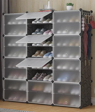 Modulaire Schoenenkast voor 48 Paar Schoenen - 3x8 Vakken - Hal, Entree, Slaapkamer