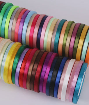 22 Meters/Roll 6mm Silk Satin Ribbons Christmas Halloween Birthday Party Gift Wrapping Ribbons DIY Handmade Crafts Material