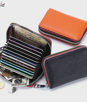 Luxe Lederen Pasjeshouder Portemonnee met RFID - Accordion Design - Heren & Dames