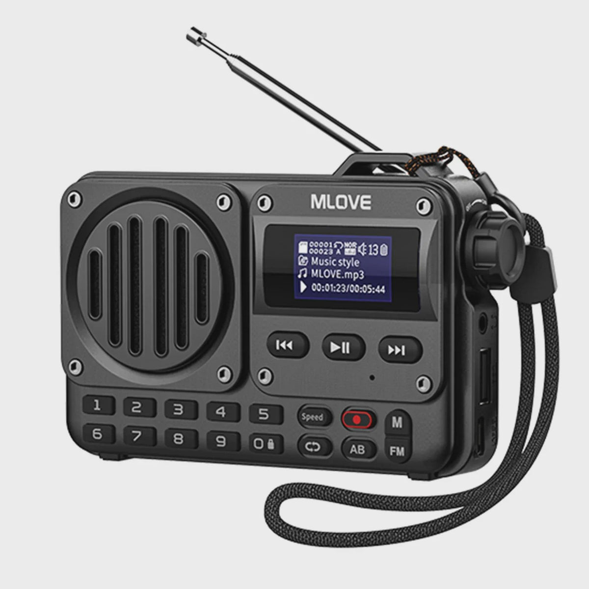 MLOVE BV800 Draagbare Bluetooth Speaker met FM Radio, LCD Scherm, AUX, USB & TF Kaart