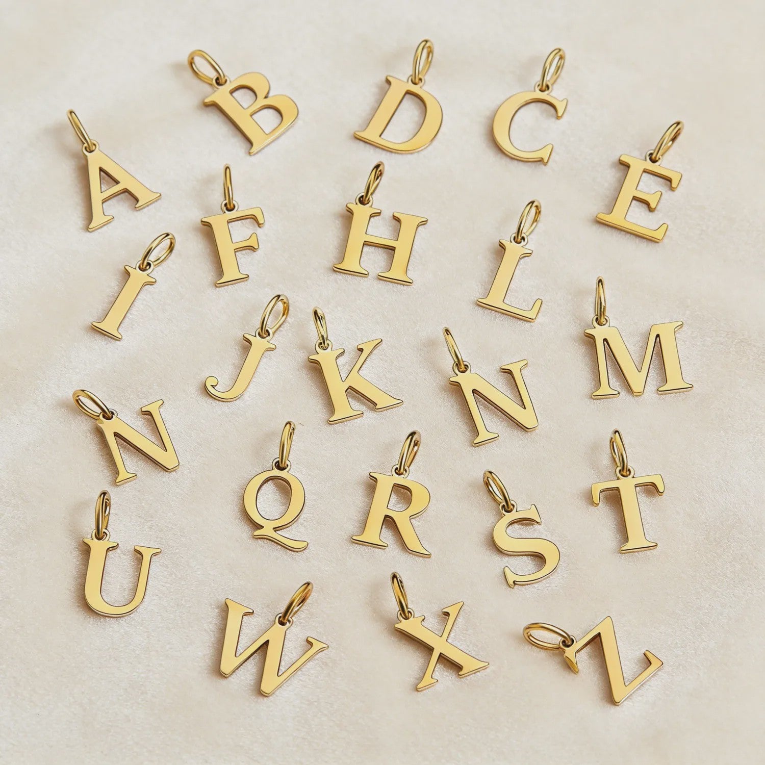 Gouden Initiaal Bedel - Roestvrij Staal - DIY Ketting Bedeltje A-Z