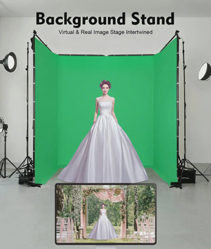 Opvouwbaar Green Screen Achtergrondstandaard 4x2.4m met Draagtas voor Livestreaming & Chroma Key