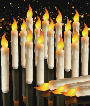 Set Flameless LED Taper Kaarsen - 16.5cm, Batterijgevoed, Flakkerend Vlam-effect