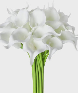 20x Kunstbloemen Calla Lelie - Real Touch Latex - Pure Wit