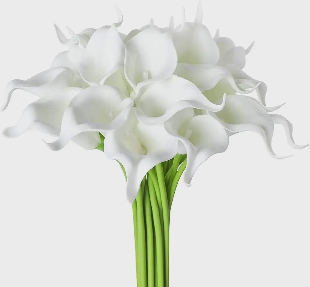 20x Kunstbloemen Calla Lelie - Real Touch Latex - Pure Wit