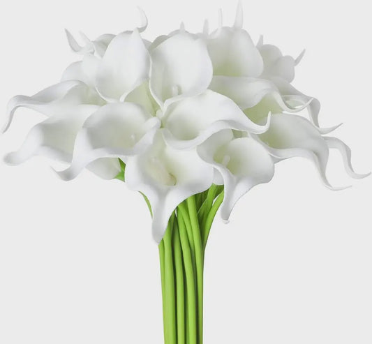20x Kunstbloemen Calla Lelie - Real Touch Latex - Pure Wit
