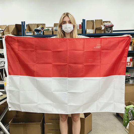 Indonesische Vlag - Polyester Banner met Messing Grommets - Diverse Maten