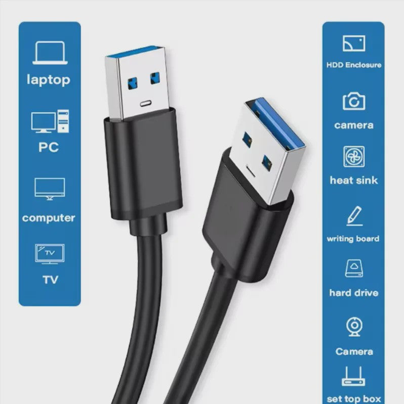 USB 3.0 Male-Male Kabel - 5Gbps Snelheid & Universele Compatibiliteit