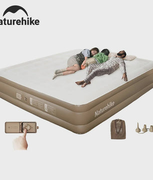 Naturehike Luchtbed 38cm Zelfopblazend met Ingebouwde Pomp - Comfortabel Kampeerbed voor 2-3 Personen