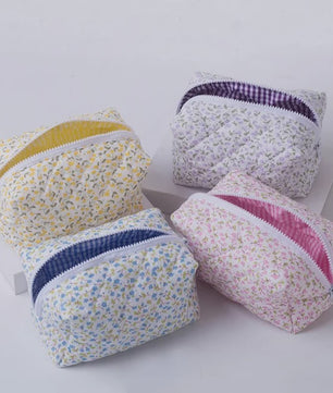 Gewatteerde Make-uptas met Bloemenprint - Ruime Toilettas en Opbergorganizer voor Reizen