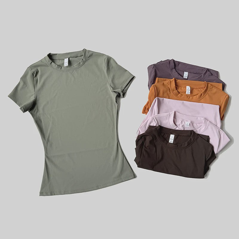Seamless Sport Top Dames Korte Mouw - Yoga, Fitness & Running