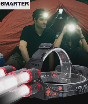 ESMARTER Sensor Hoofdlamp - 5x Super Bright LED, Waterdicht & Krachtig voor Outdoor, Camping, Vissen