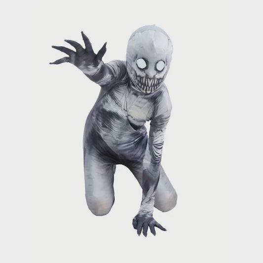 Kinder Halloween Kostuum Grim Reaper Skelet met Print - Horror Jumpsuit voor Feestjes en Optredens