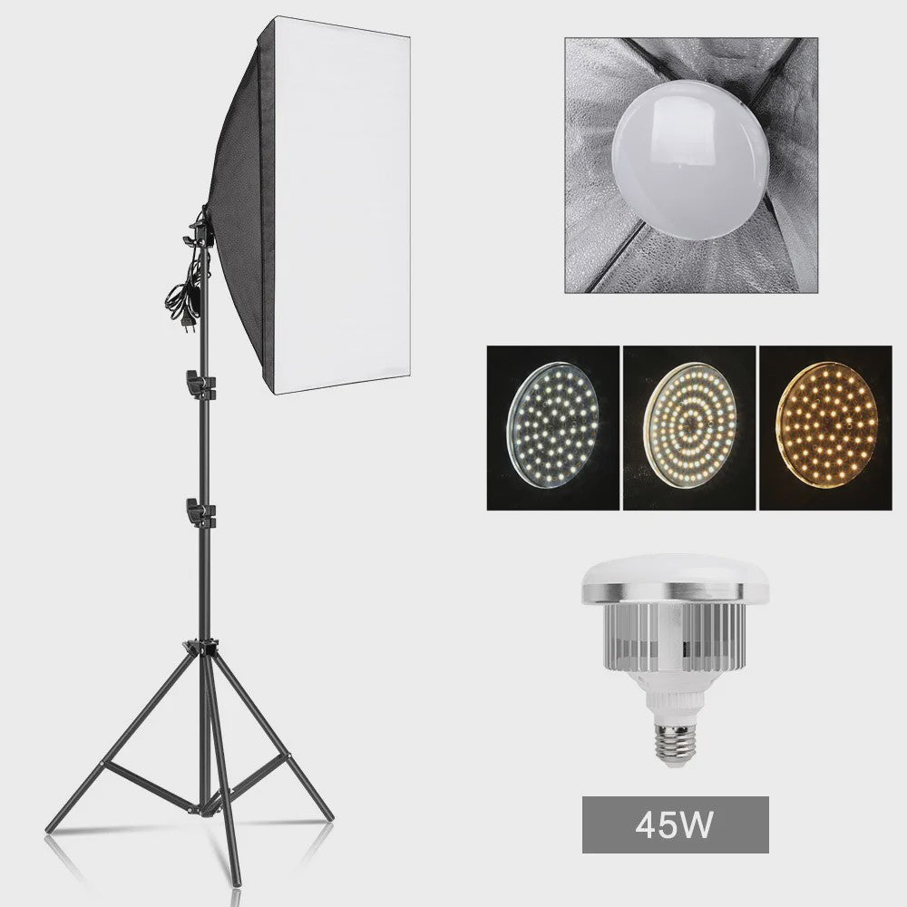 Professionele Softbox Verlichting Set 50x70cm voor Fotografie & Video (LED Bi-Color)