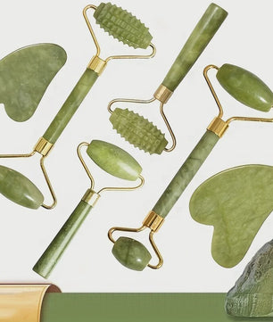 Gua Sha Jade Roller & Schraper Set - Gezichts- en Lichaamsmassage voor Huidverbetering