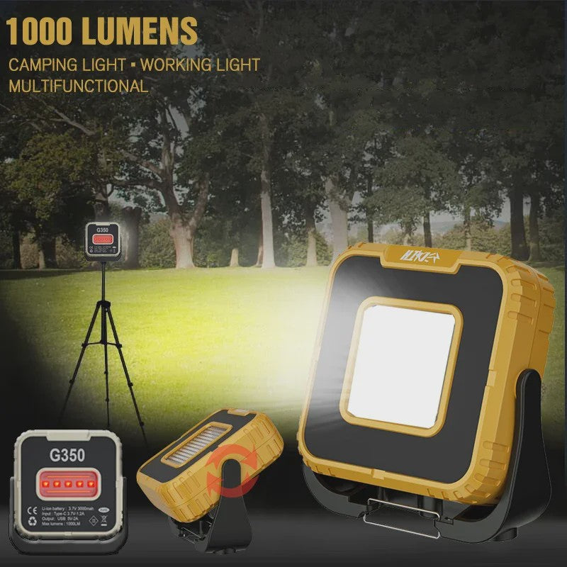 Krachtige Oplaadbare LED Werkspot 1000 Lumen met 3000mAh Batterij - Waterdicht & Draagbaar