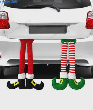 Vrolijke Kerst Elf Benen Hangdecoratie - Kerstboom & Auto Versiering