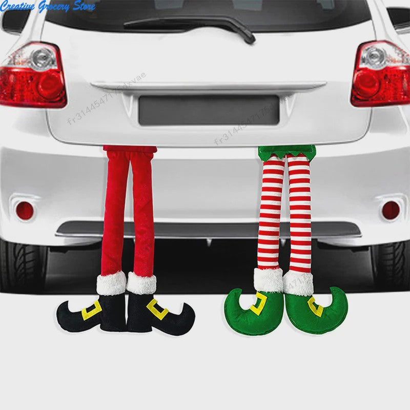 Vrolijke Kerst Elf Benen Hangdecoratie - Kerstboom & Auto Versiering