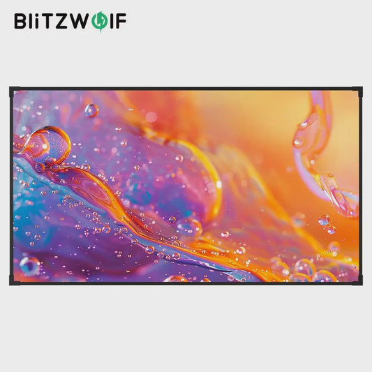 BlitzWolf VS10 100-Inch Vast Projectiescherm met Smalle Rand - 4K Home Theater Ervaring