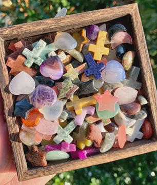 50x Kristallen Bedeltjes: Hartjes, Maantjes, Sterren & Paddenstoelen - Voor Handwerk & Cadeaus