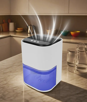 Compacte Elektrische Luchtontvochtiger 2L met 7-Kleur Verlichting - 500-600ml/dag