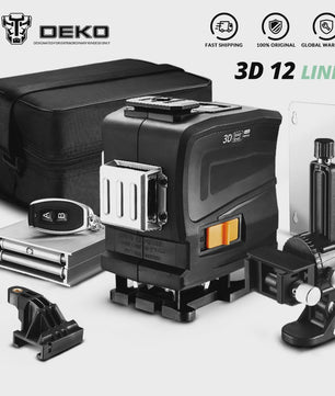 DEKO LL12-GTD 3D Laser Waterpas - 12 Groene Lijnen, Afstandsbediening & Zelfnivellerend